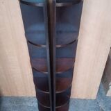 Pair of mahogany art deco style column corner cabinets