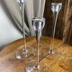 Set of three glass candle holders, Blomster, 1990
