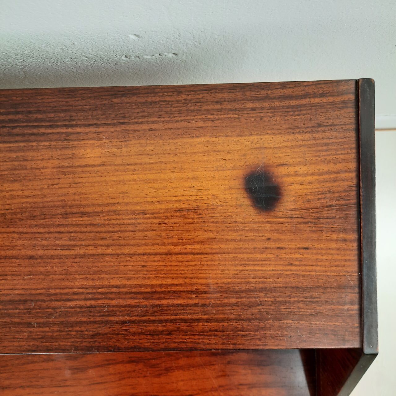 Dresser / chest of drawers and bedside tables - 1960s - faux leather brass