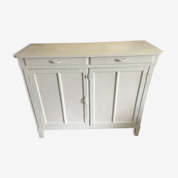 Parisian low buffet two doors two white drawers