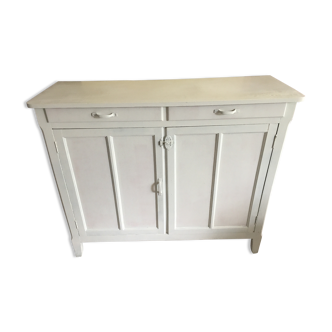 Parisian low buffet two doors two white drawers
