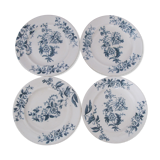 4 dessert plates in iron earth from Longwy