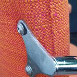 Orange fabrics and chrome armchair 70