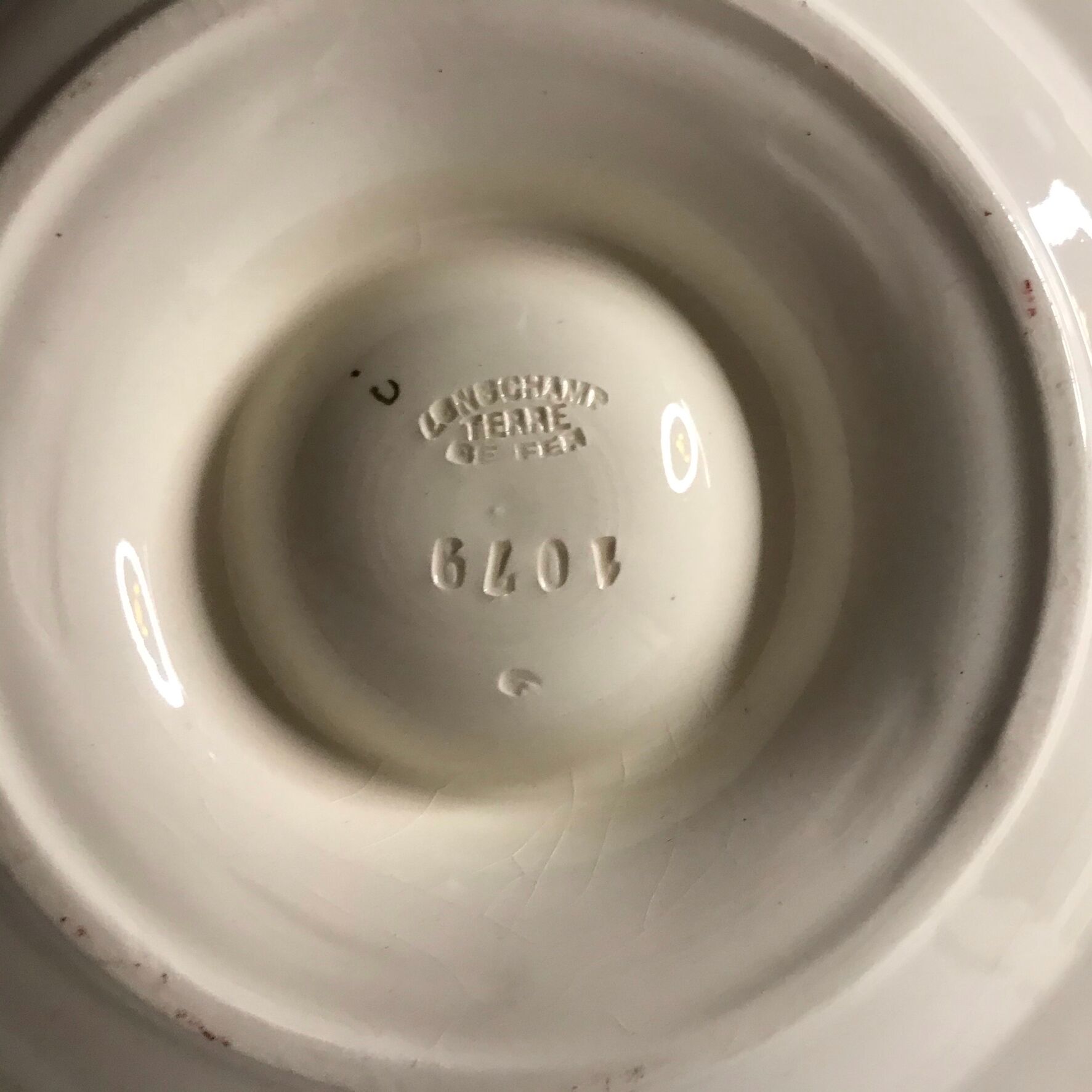 Old square plate longchamp XXth ceramic egg display