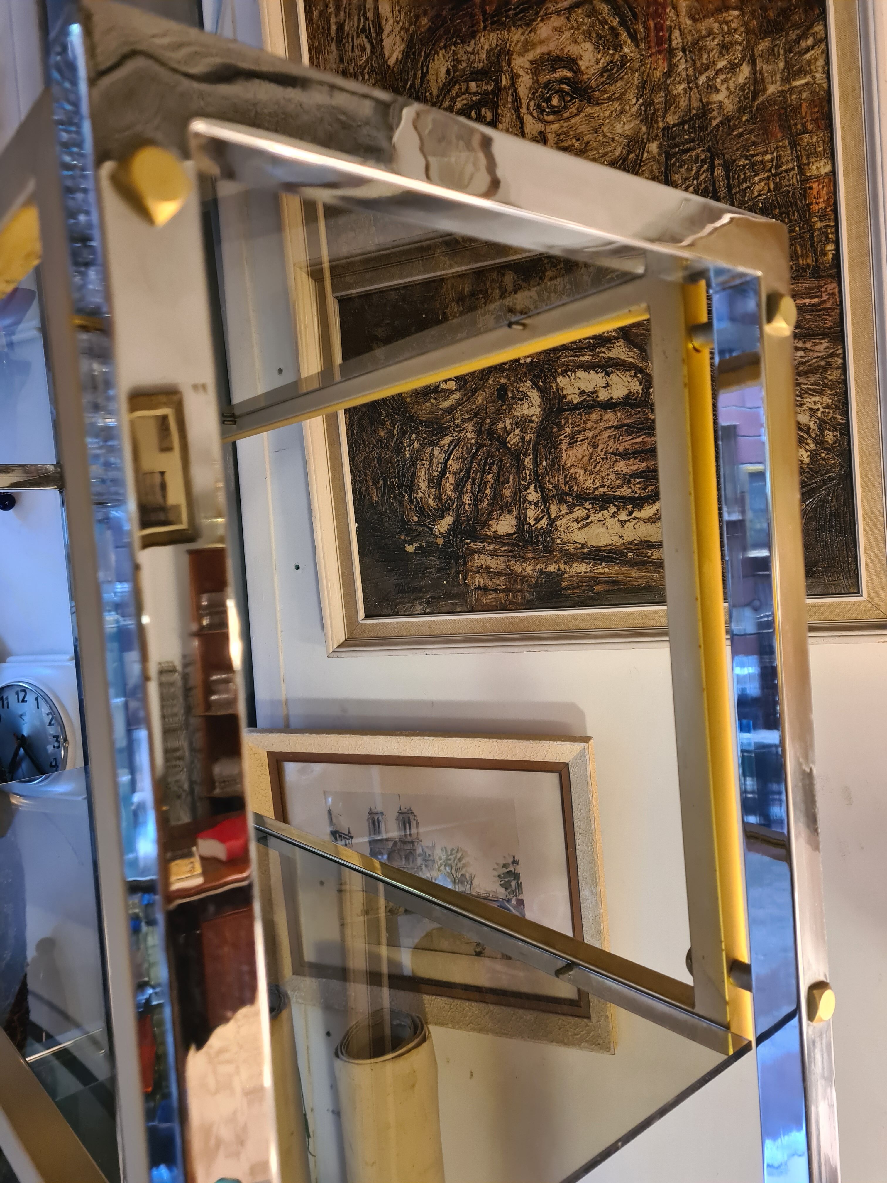 Vintage chrome and brass floor