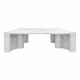 Table basse Jumbo Square par Gae Aulenti pour Knoll, 1965, Marbre blanc de Carrare, Italie