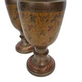 Paire de vases vintage en laiton peint, années 1970