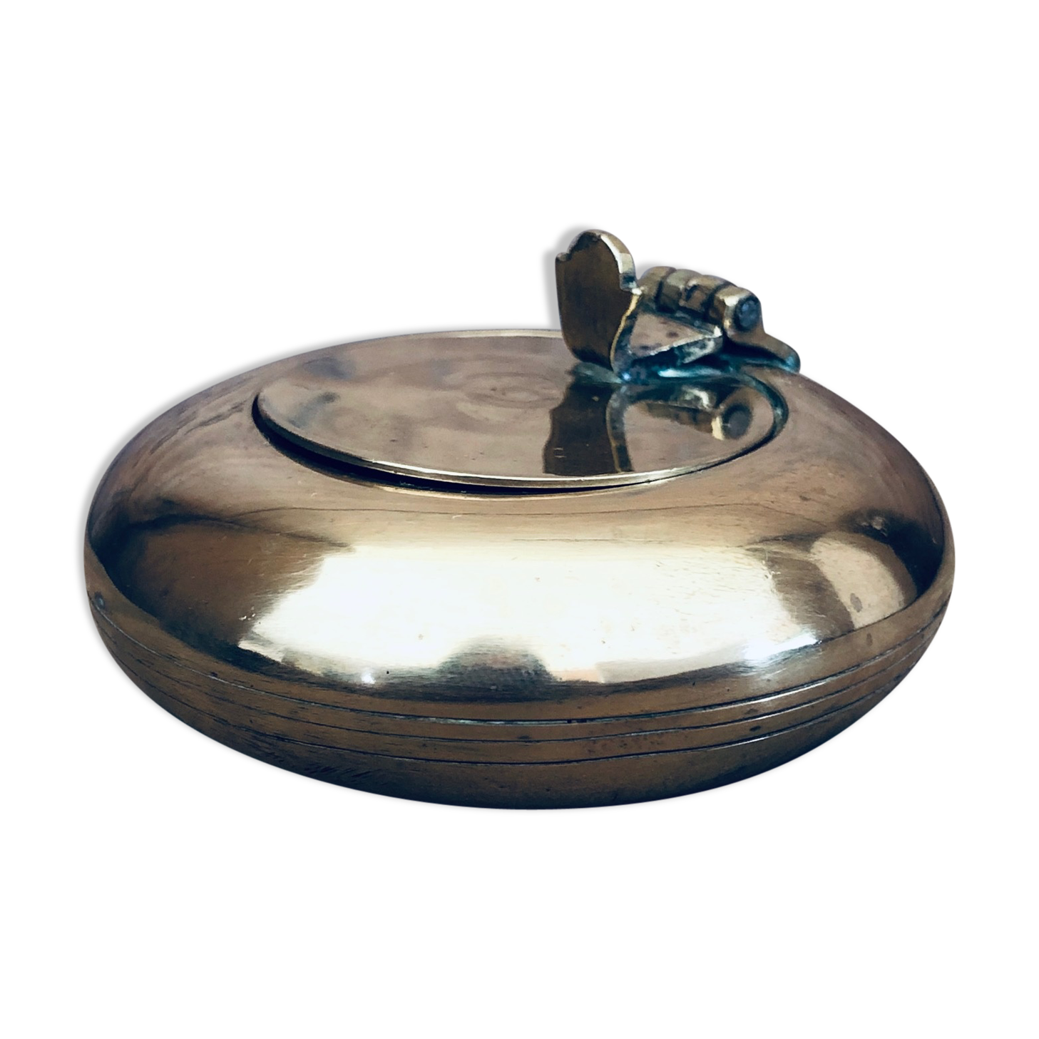 Vintage brass pocket ashtray