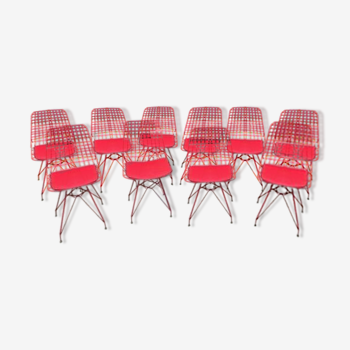 Suite of 10 metal chairs