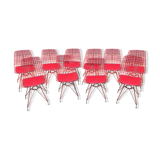 Suite of 10 metal chairs