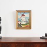Tableau « Le moulin à vent coloré », design scandinave, 20e siècle, d'Aage Verner Thrane