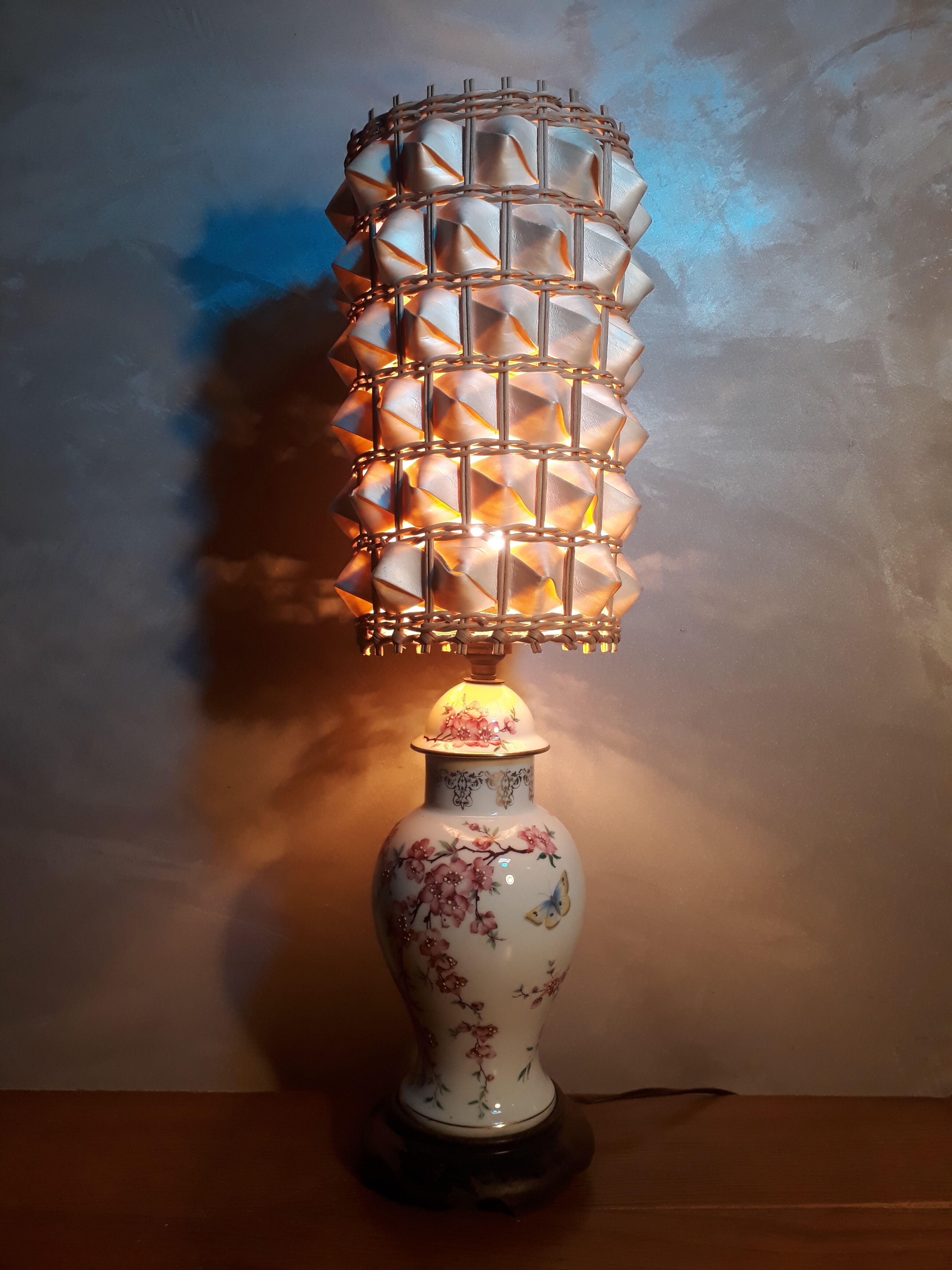Cherry blossom and butterfly lamp 1950