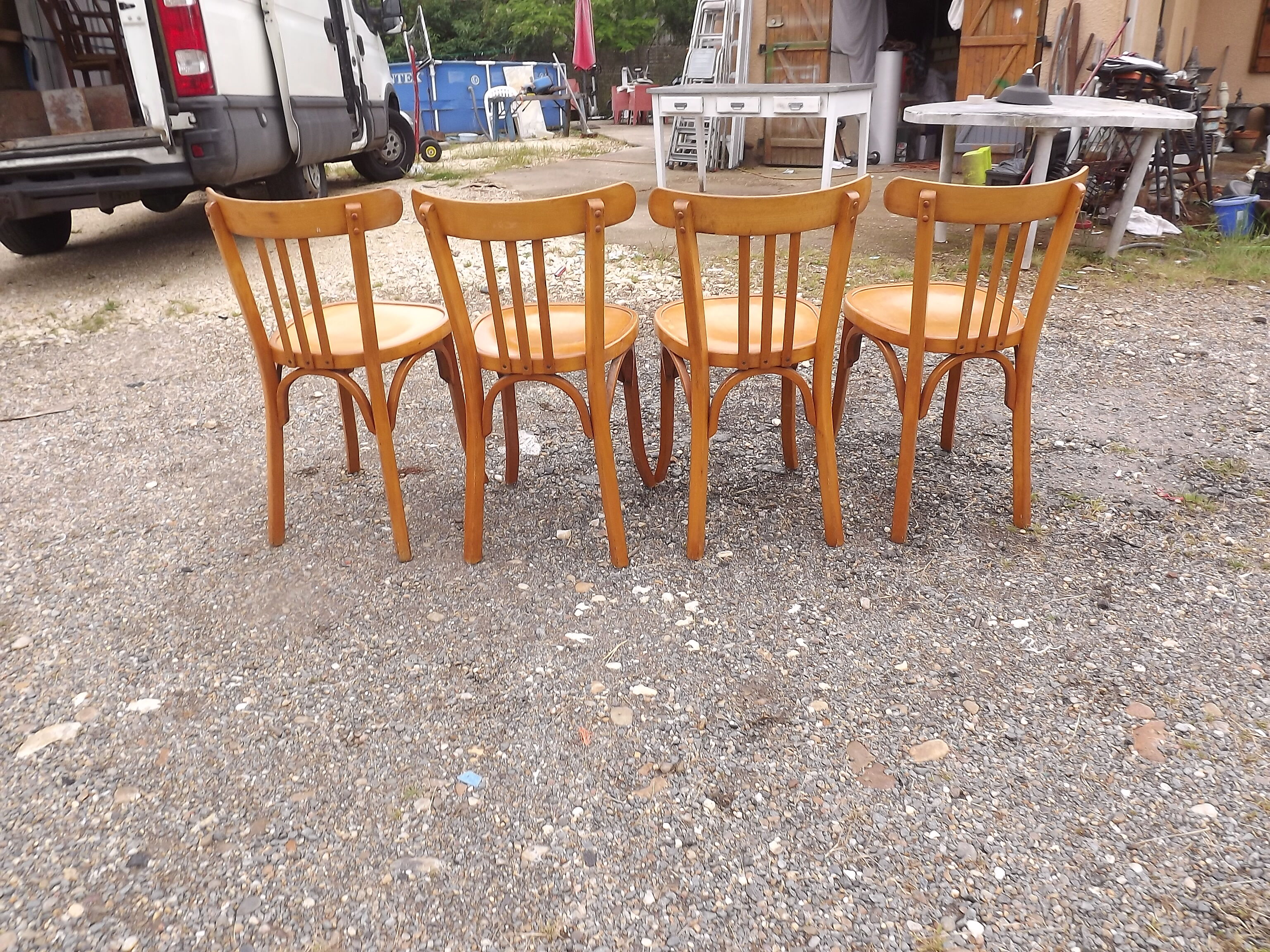4 Baumann wooden bistro chairs