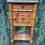 Bamboo and marble bedside table