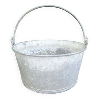 Très Grande Bassine Vintage En Zinc 80 Litres French Tub From Thre