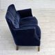 1960s, Danish 2-seater sofa. dark blue furniture velour.