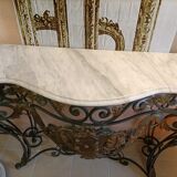 Metal and marble console