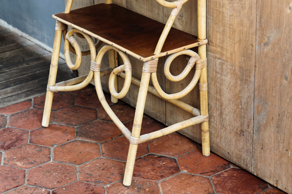Vintage rattan shelf