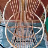 Pair of rattan shell armchairs