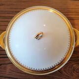 Oval serving dish and soup tureen in Limoges porcelain GDA ("Viviane")