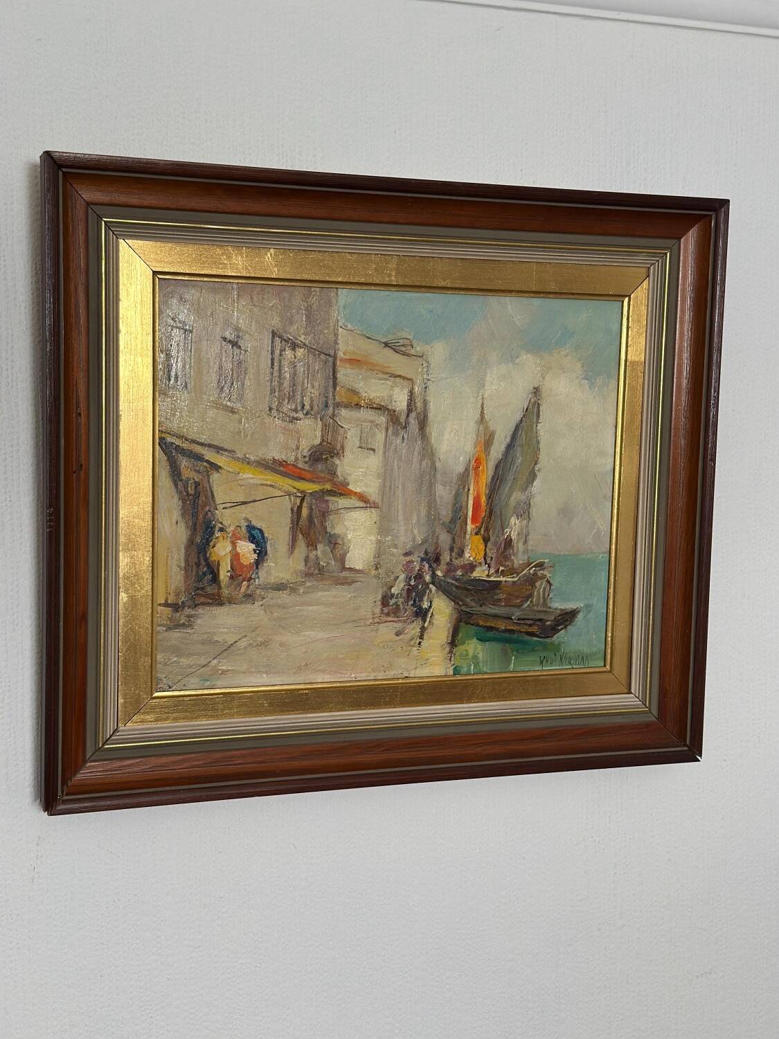 Swedish Oil on Panel – “Venice” by Knut Norman – Vintage & Framed