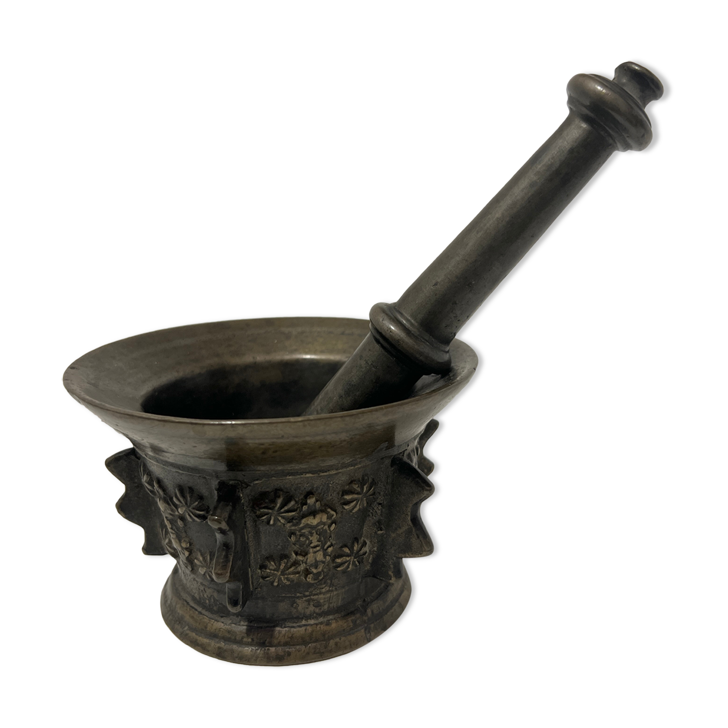 Mortar and pestle fins bronze seventeenth