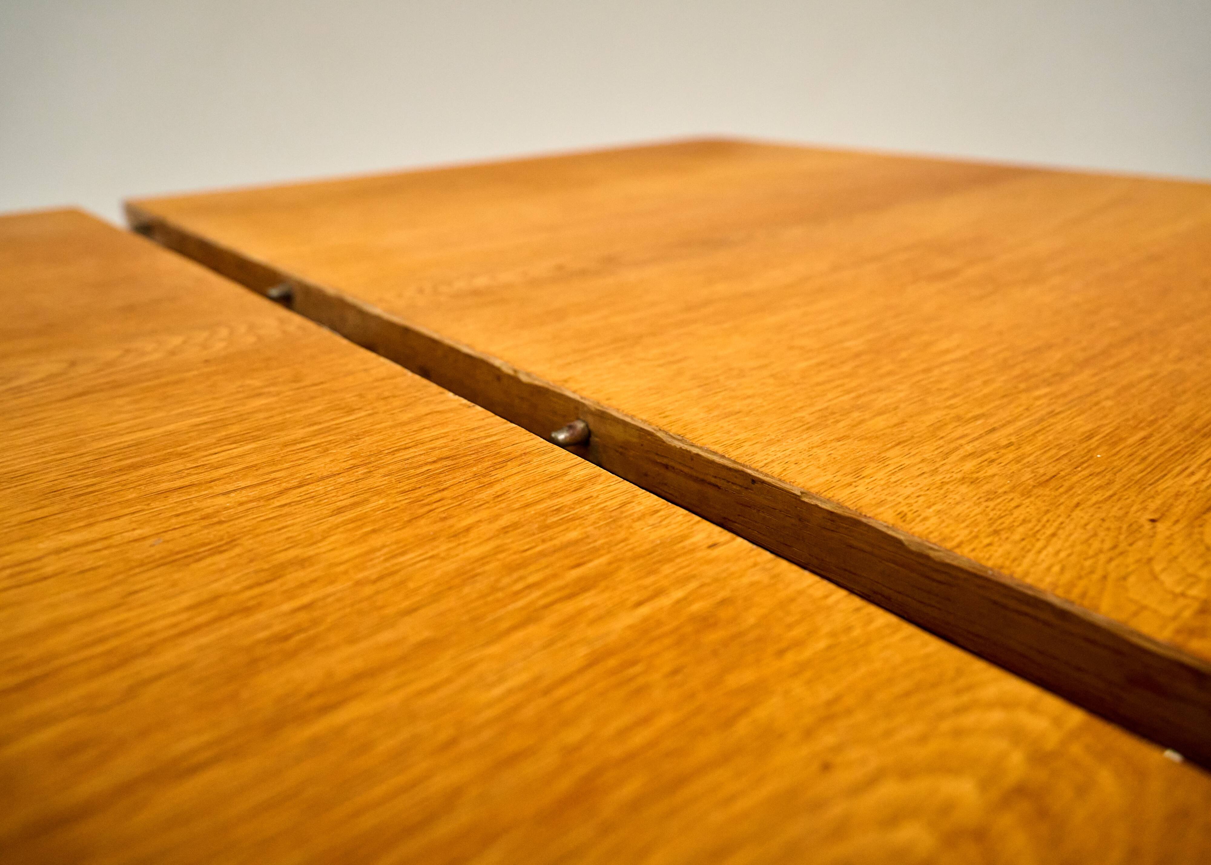 Vintage Extendable Oak Dining Table 1960s Czechoslovakia