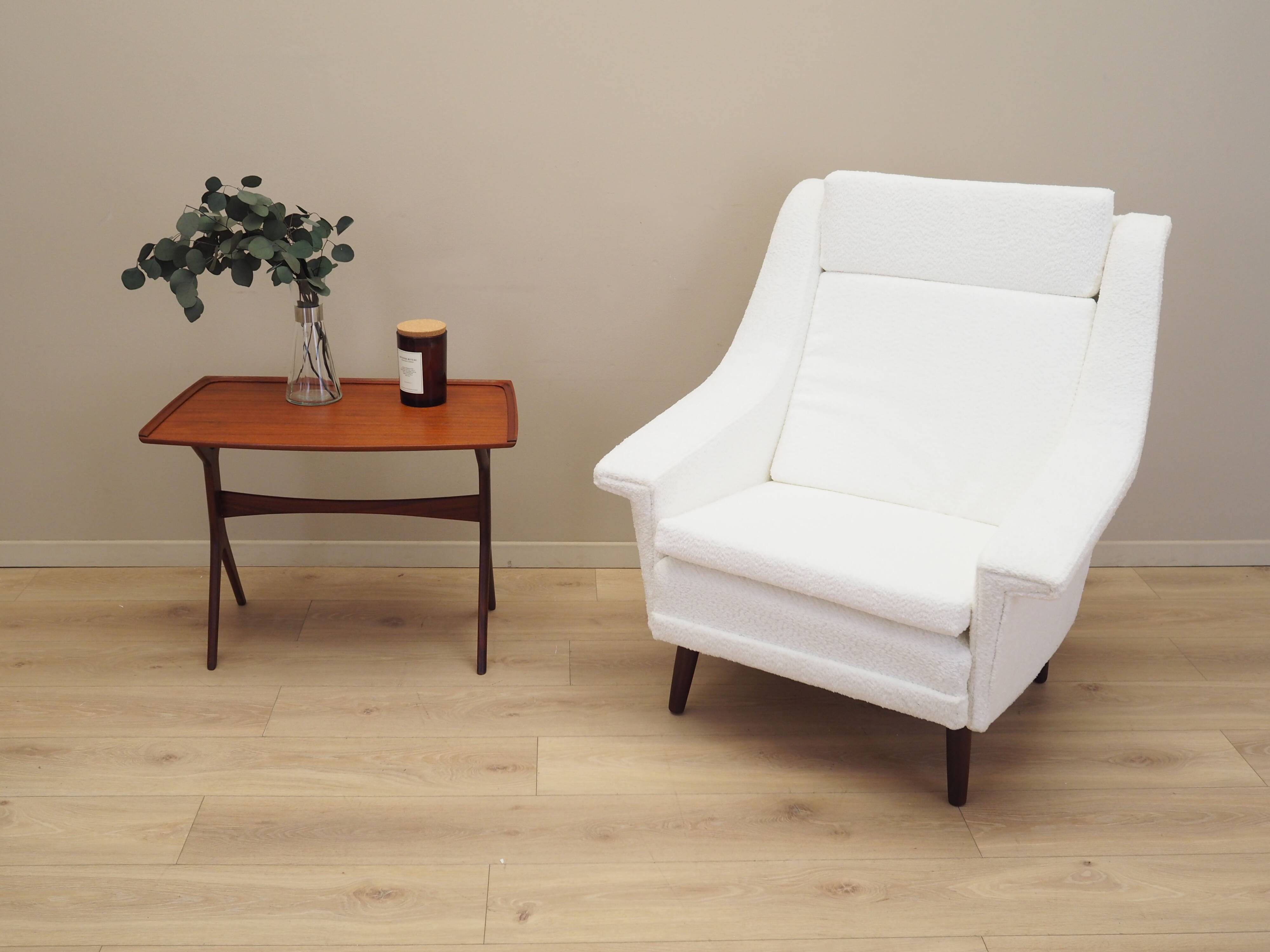 White armchair, Danish design, 1970s, production: Denmark