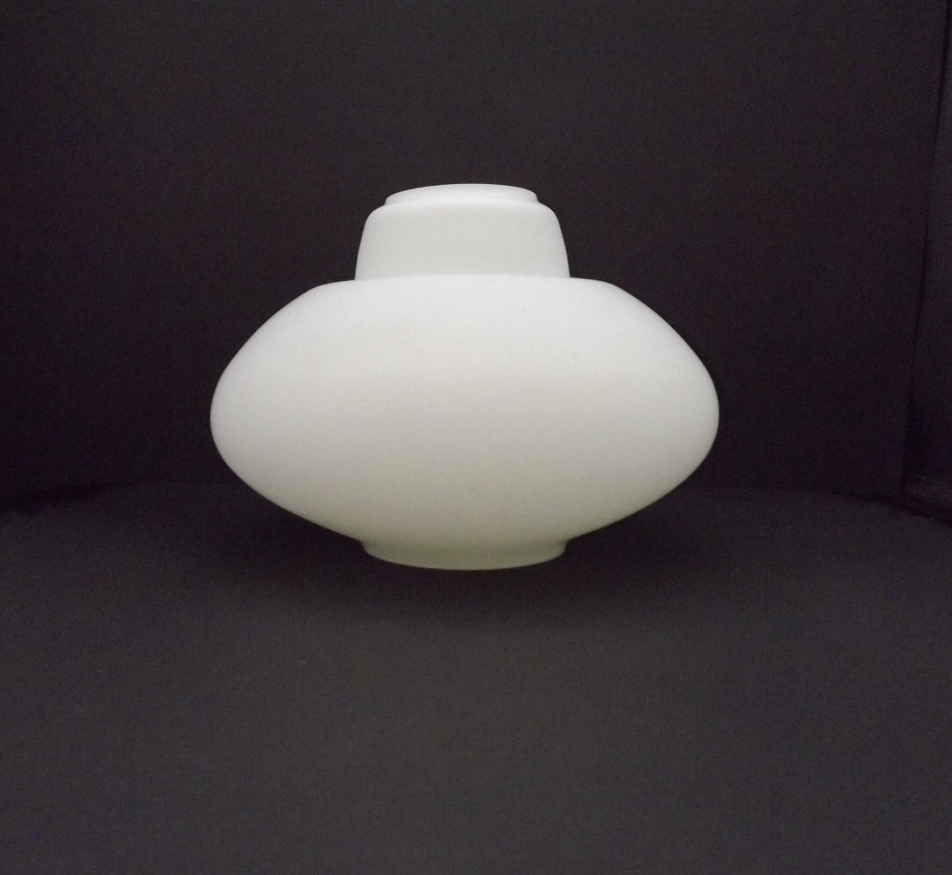 Large French Vintage Retro White Opaque Glass Pendant Ceiling Light Shade