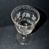 Antique souvenir glass tumbler engraved with the name Adolphe