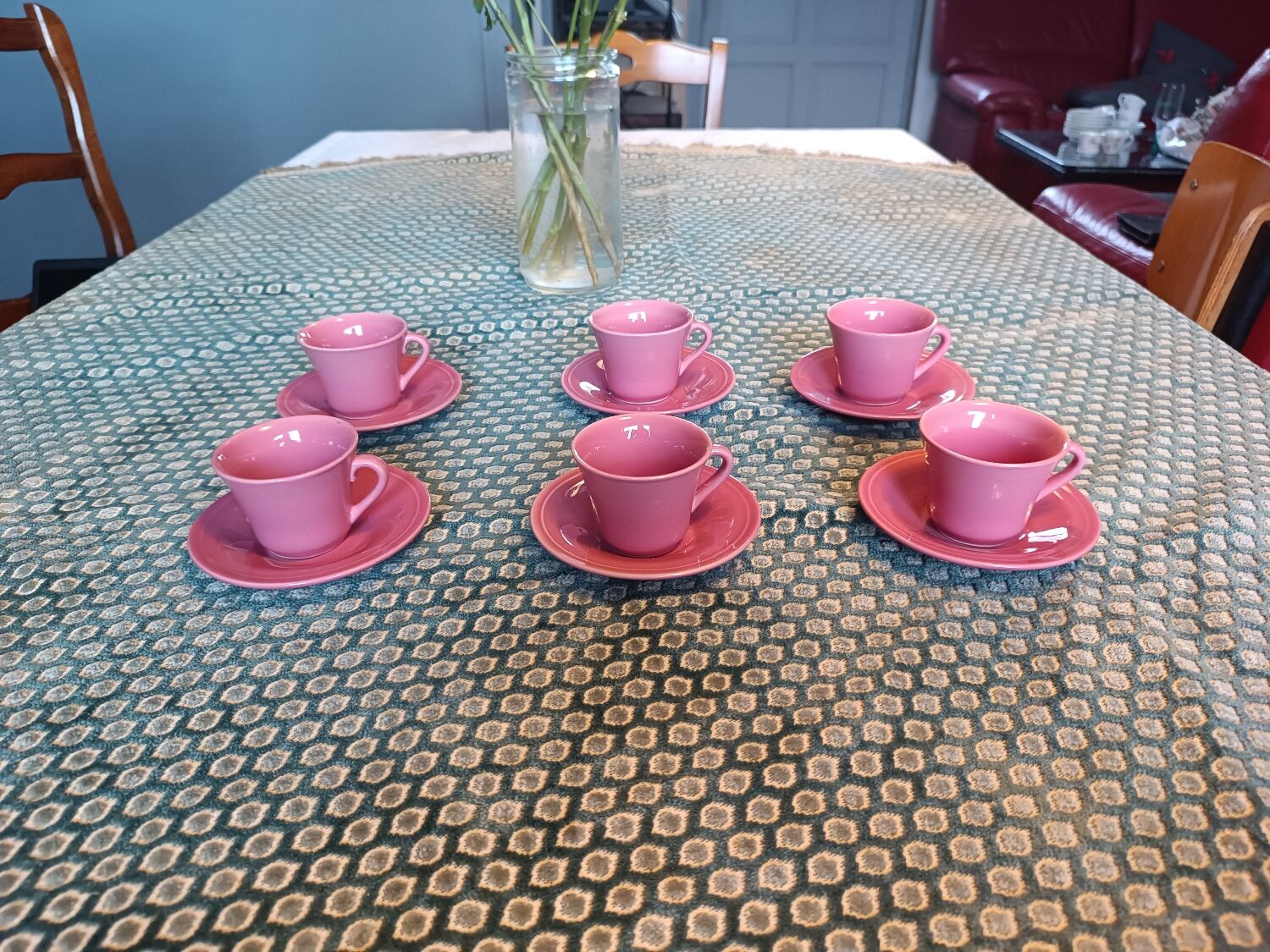 6 magnetic cup and saucer LBP dusty rose