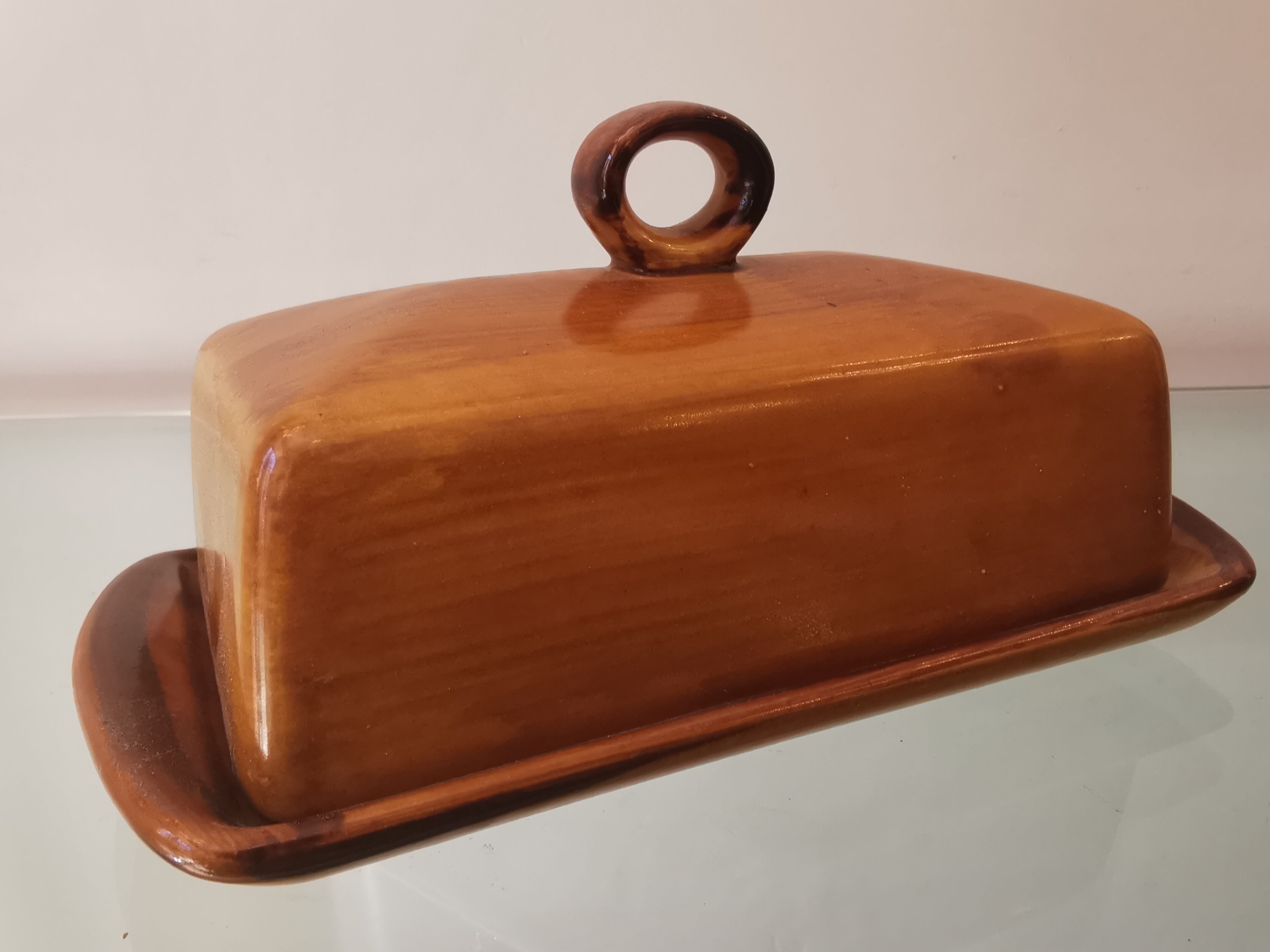 Vintage ceramic butter maker Saint Clément, France, 70s