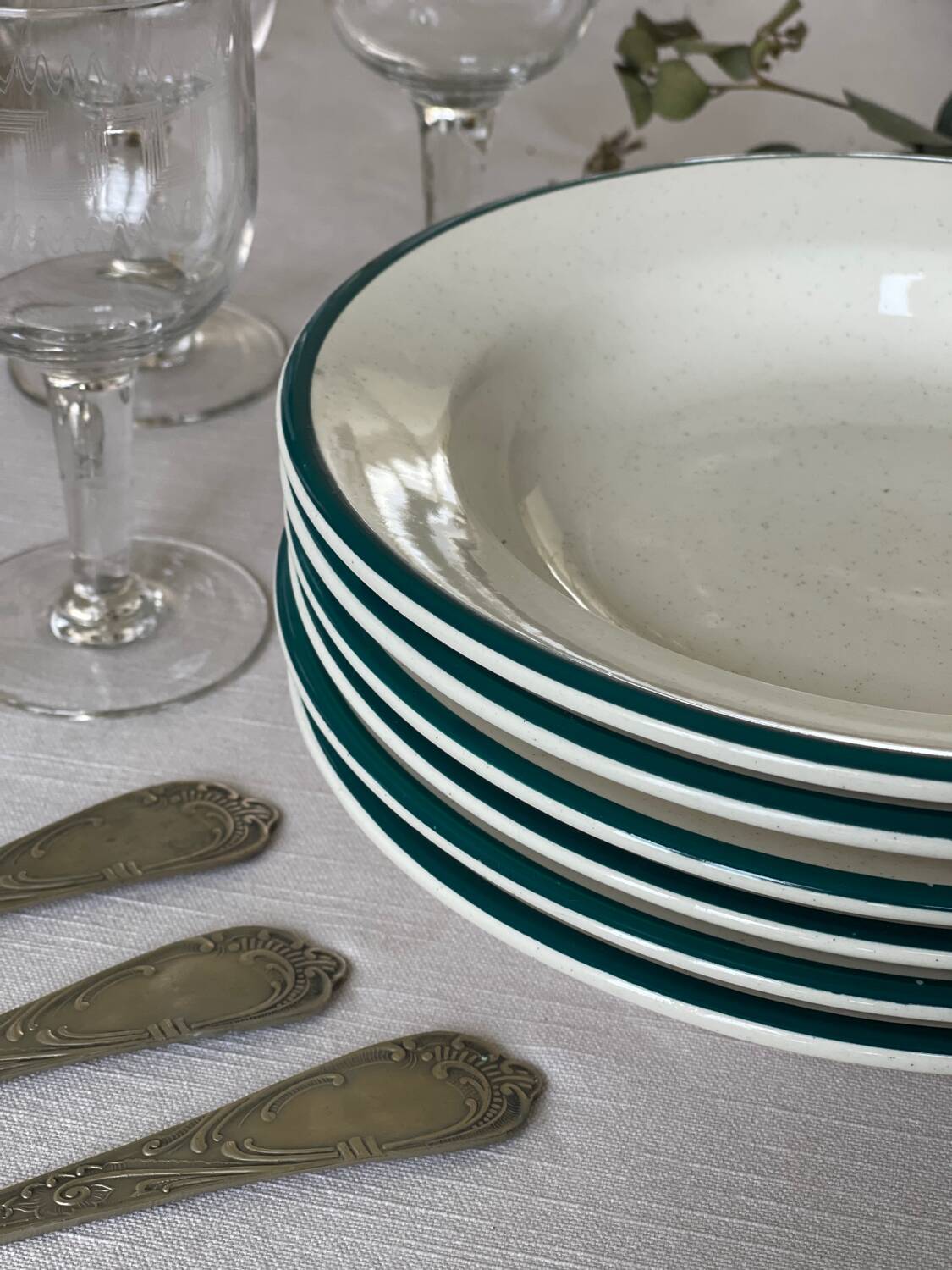 6 earthenware soup plates