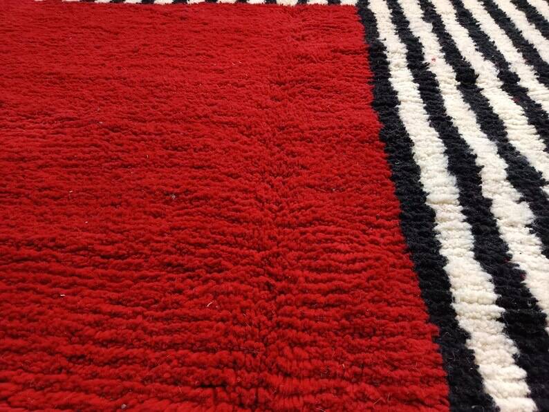 Traditional handmade pure wool Berber rug size 2/3 m