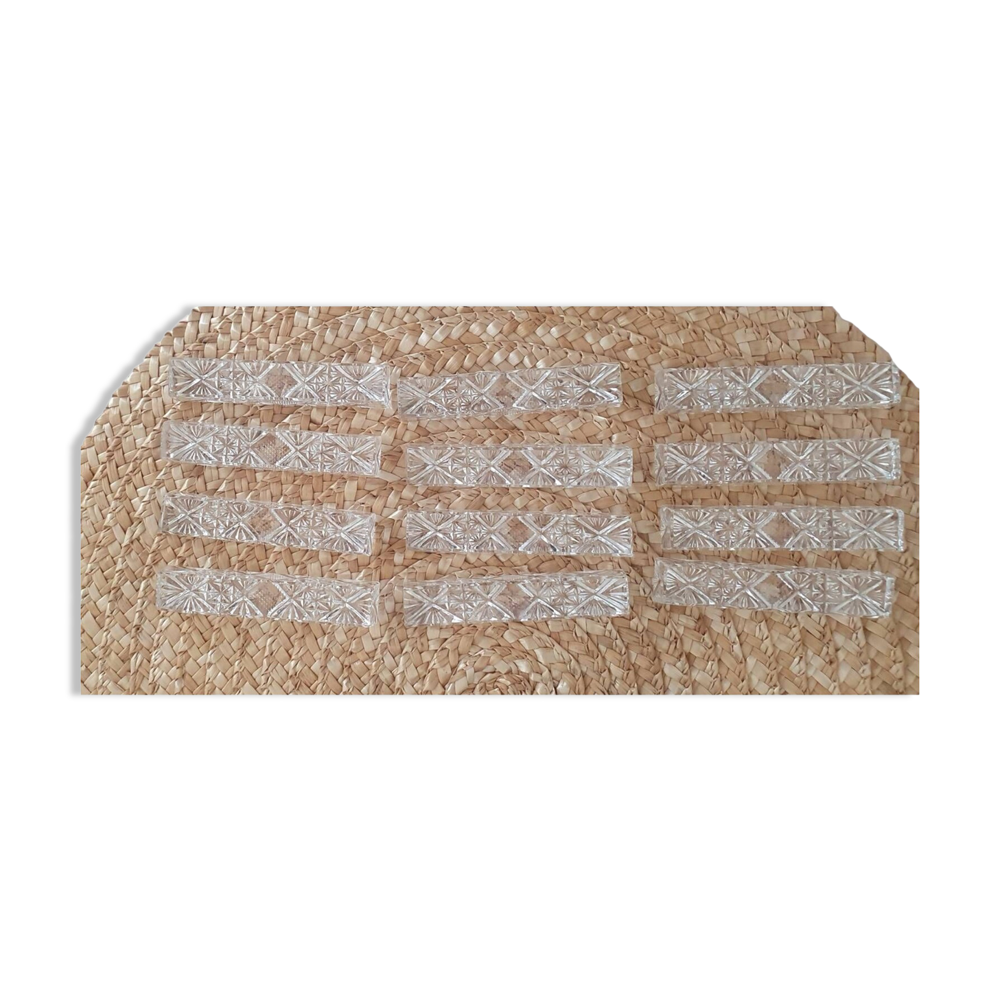 12 knife holders in 24% lead crystal - Cristallerie Buder - 1960s