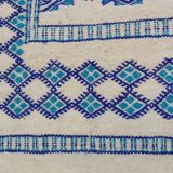 Tapis bleu multicolore fait main 152x275cm