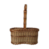 Porte bouteilles en rotin et bois années 60 70