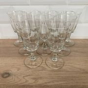 Set of 9 white wine glasses