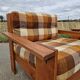 Pair of brutalist pine armchairs circa 1960