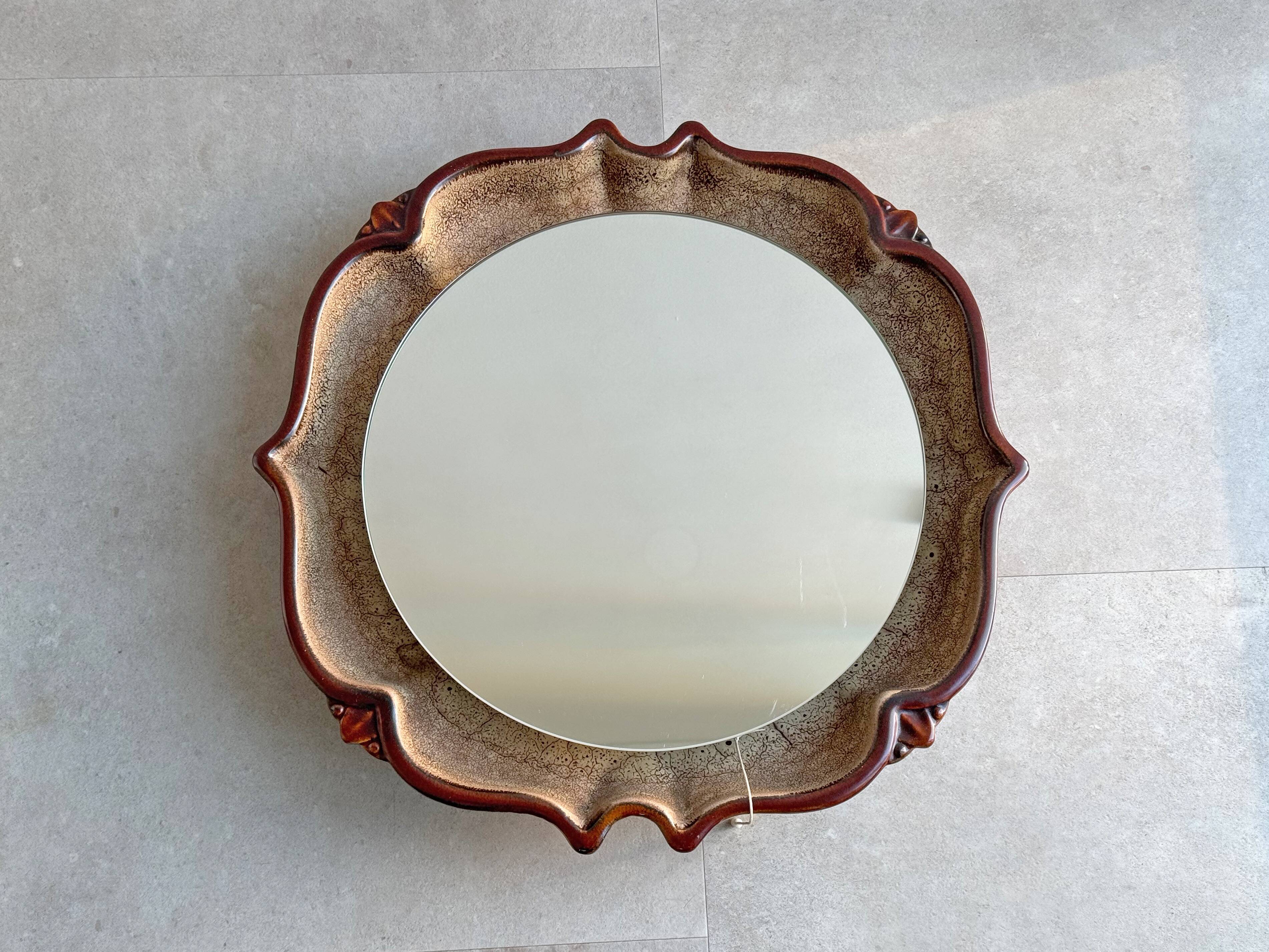 XL Vintage ceramic backlit mirror