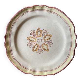 Assiette en terre cuite emmaillée Foucard Jourdan Vallauris