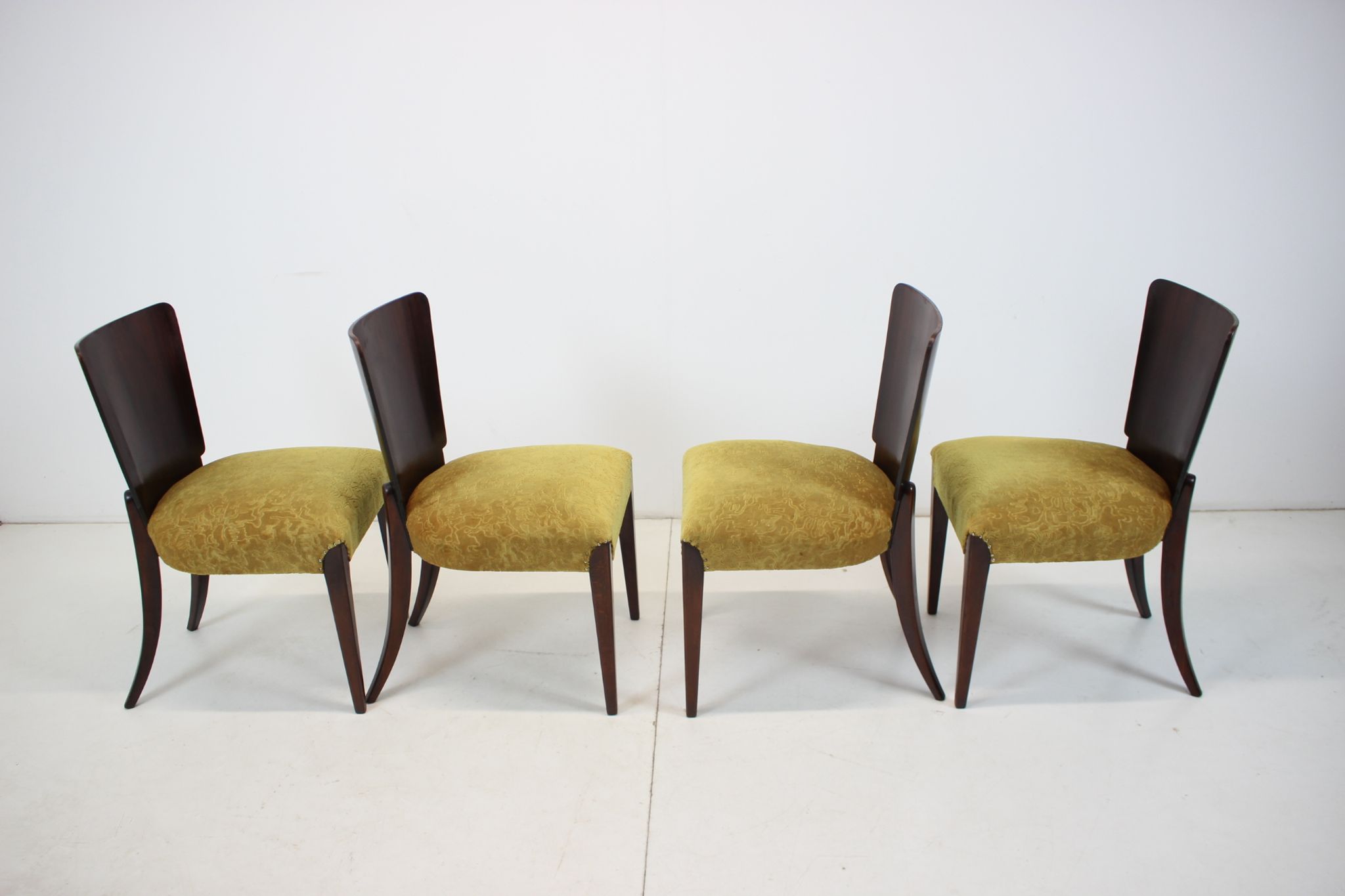4 art deco dining chairs h-214 by Jindrich Halabala for Up Závody, set of 4