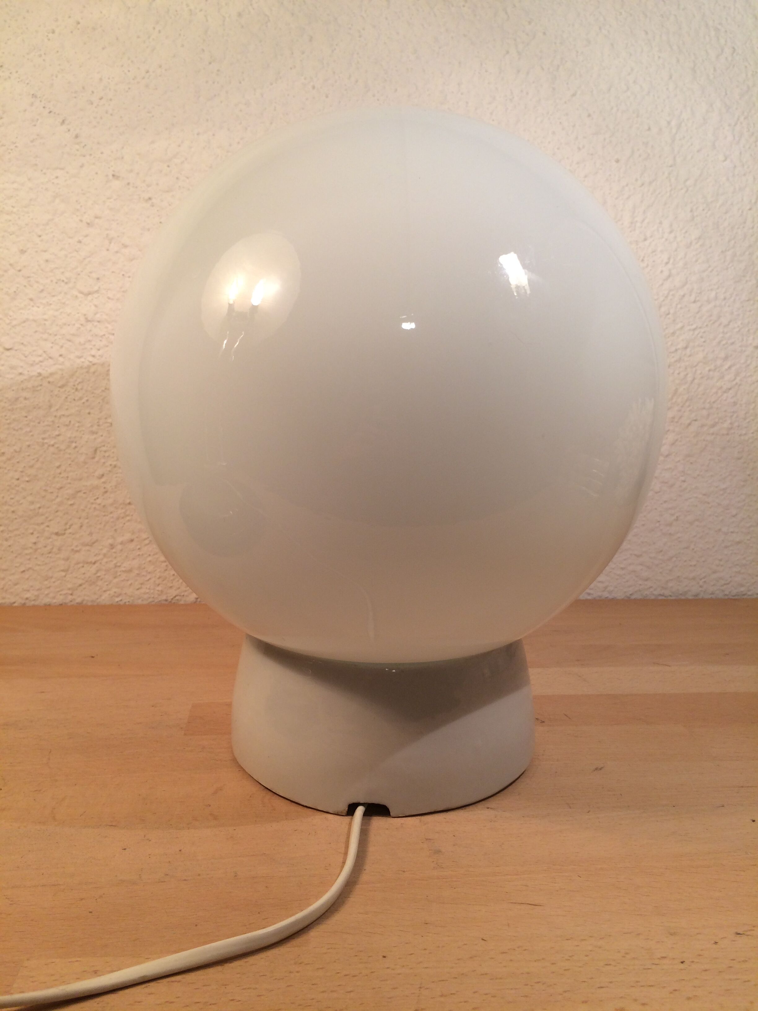 Globe lamp, ceramic and opaline, wall lamp or ceiling lamp