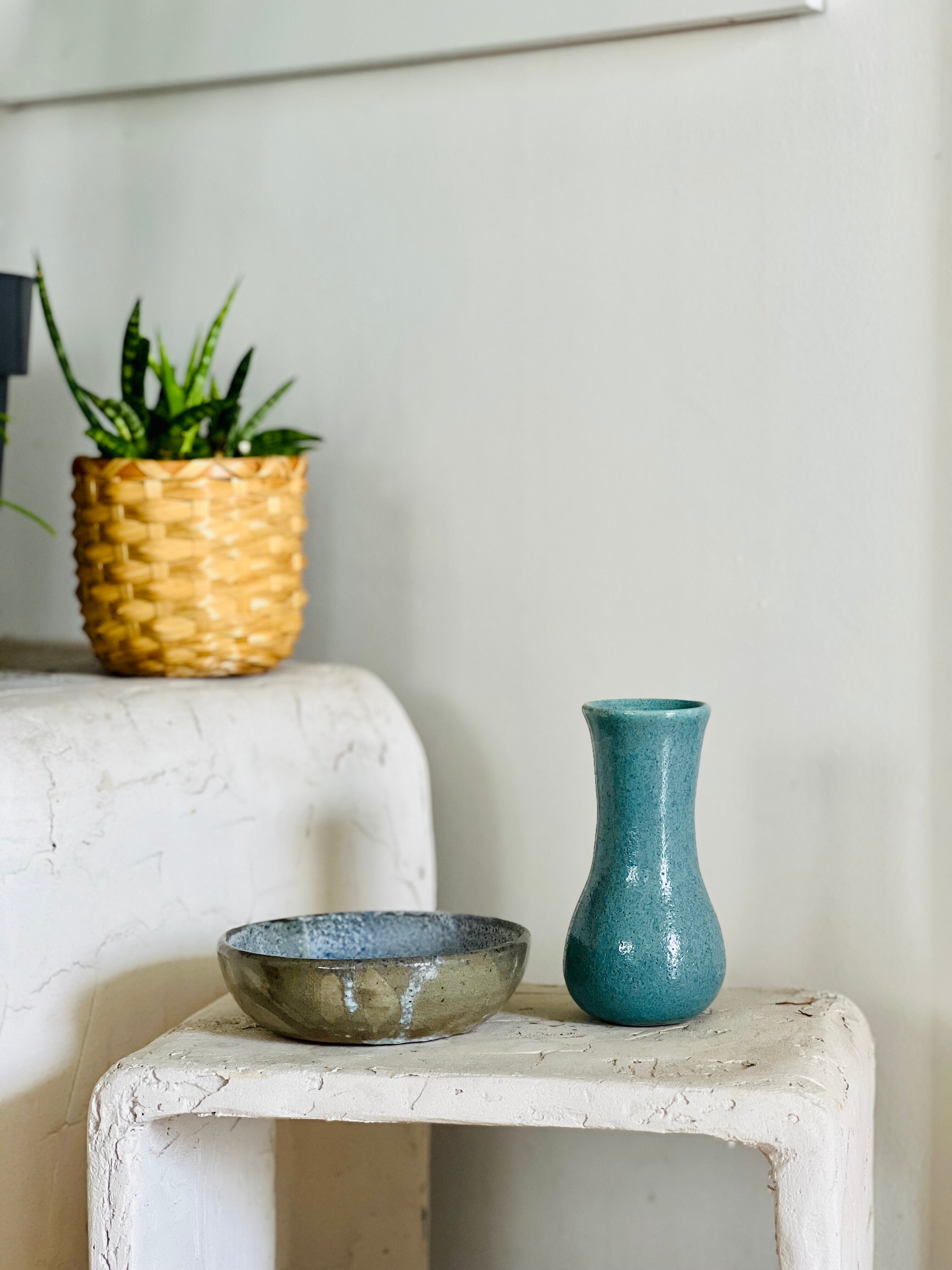 Blue ceramic vase