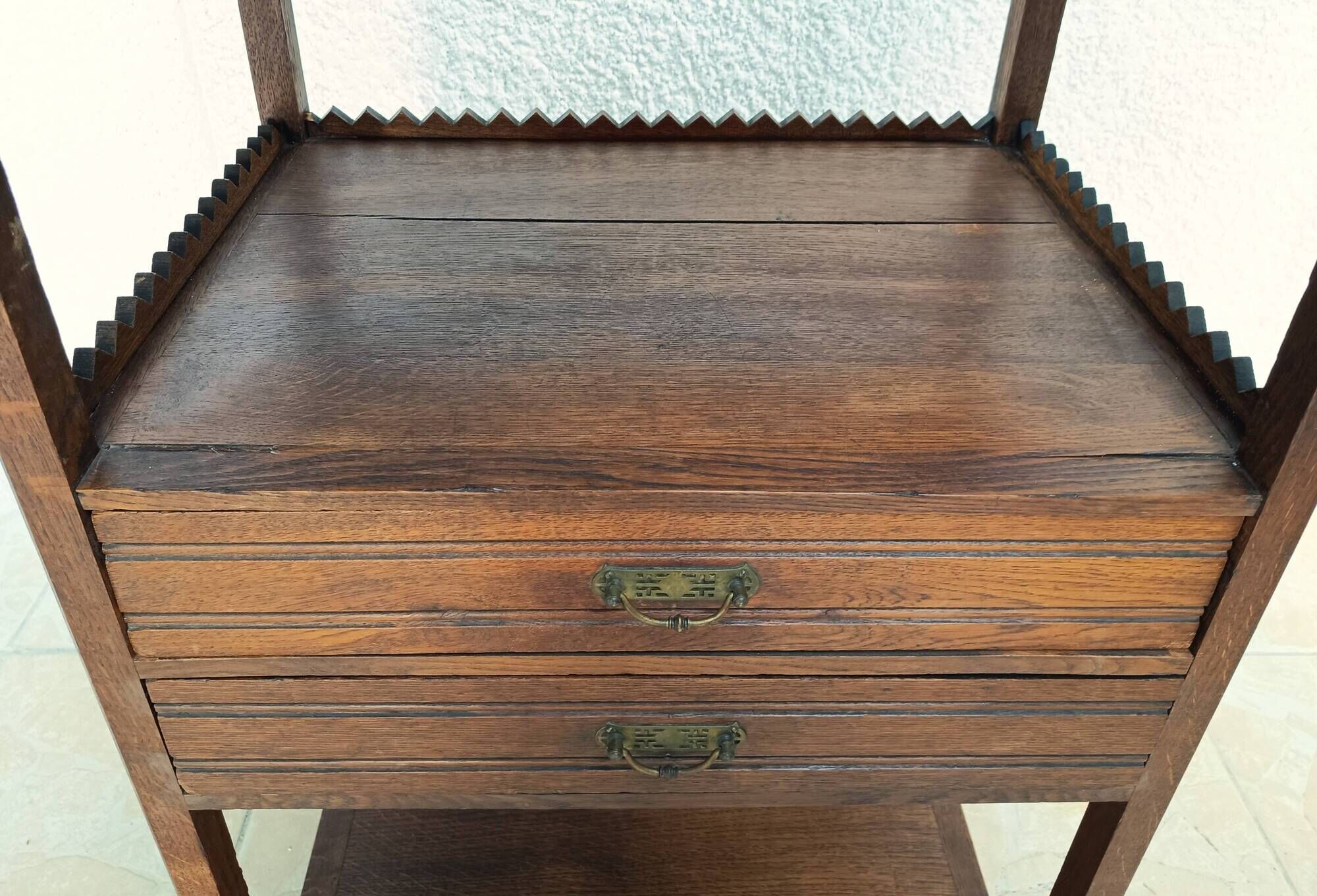 Vintage oak accent cabinet
