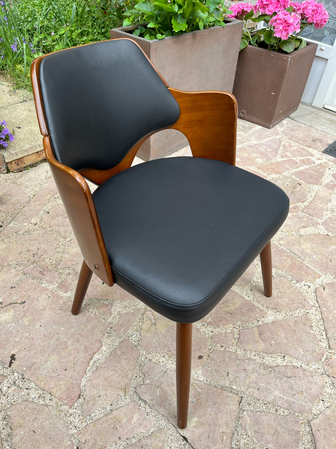 Pair of wooden armchairs