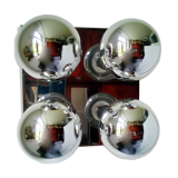 Ceiling or wall light in chromed metal and glass (Motoko Ishii for Staff