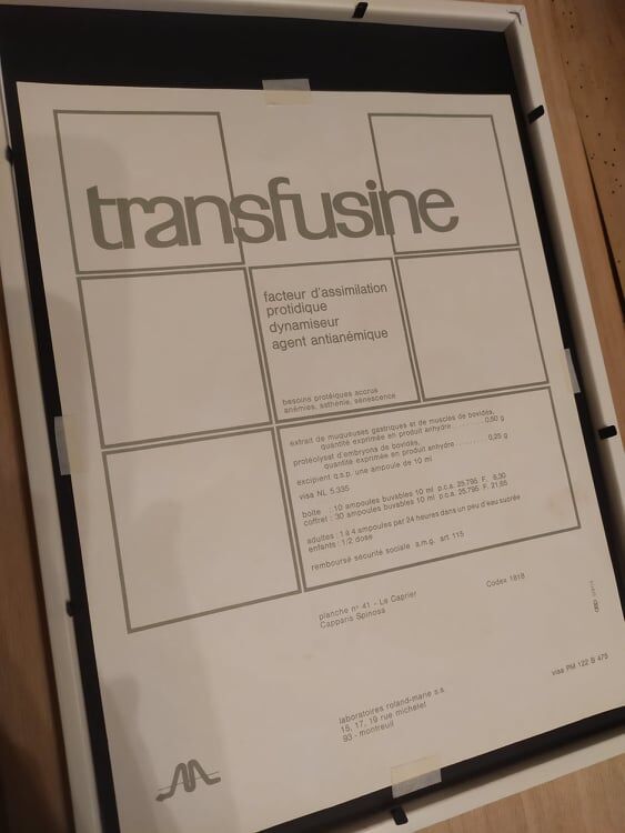 Affiche pharmaceutique encadrée