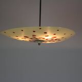 Large Vintage Czechoslovakian Opaline Glass Pendant Lights, 1970s, Set of 2