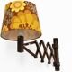 Wall lamp/scissor lamp in died pine wood from Translandia. Denmark 1960s